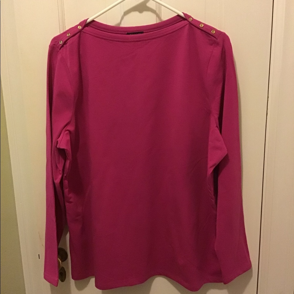 Talbots fuschia long sleeve tee 1x